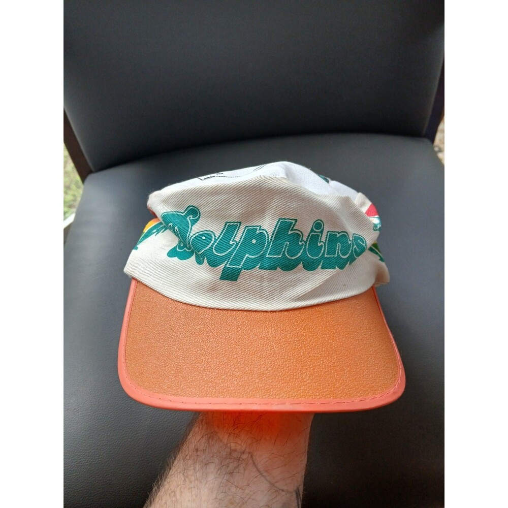 Vintage Miami Dolphins Hat Elastic Back One Size Fits All